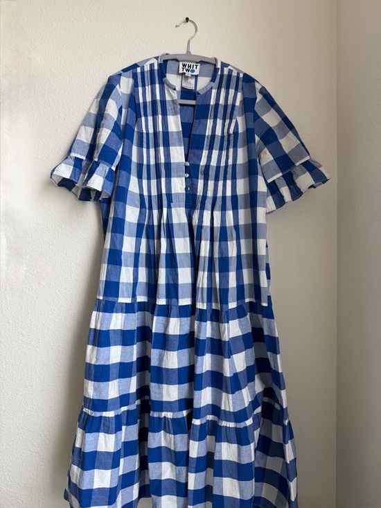Whit two Dresses & Skirts - Whit Two Blue and White Gingham Midi Dress